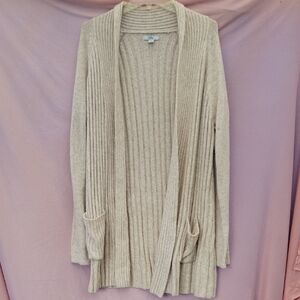 Croft & Barrow Cream Ribbed Knit Cardigan